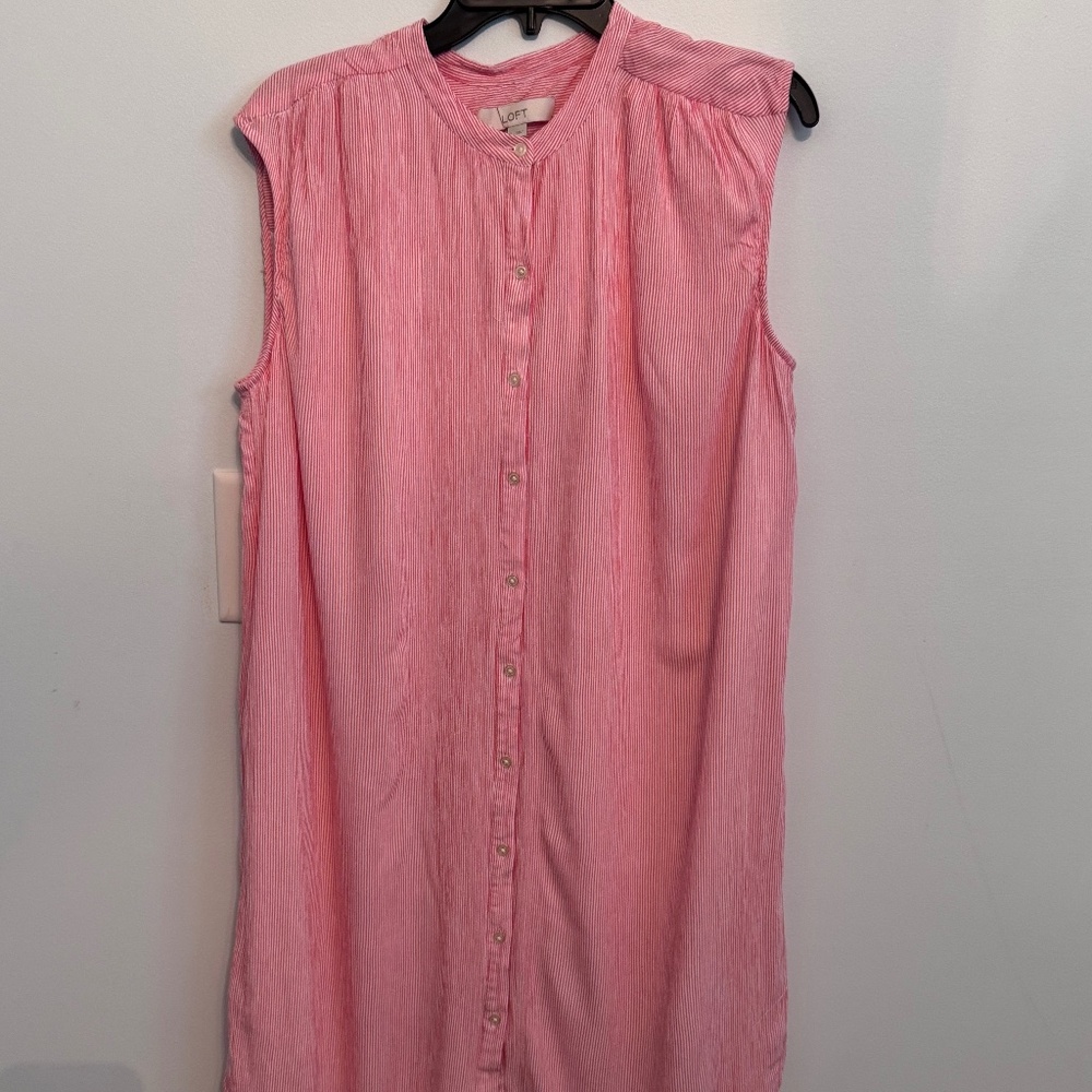Loft Pinstriped Lined Tunic Size Large
